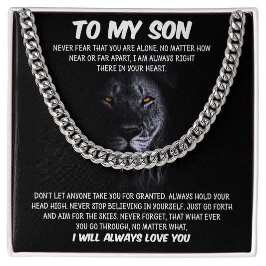My Son | Be brave always - Cuban Link Chain